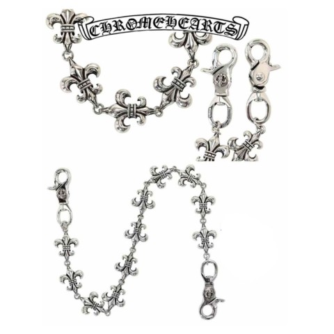 Chrome Hearts Silver Double Clasp Large Bead Necklace(55cm),(286g)