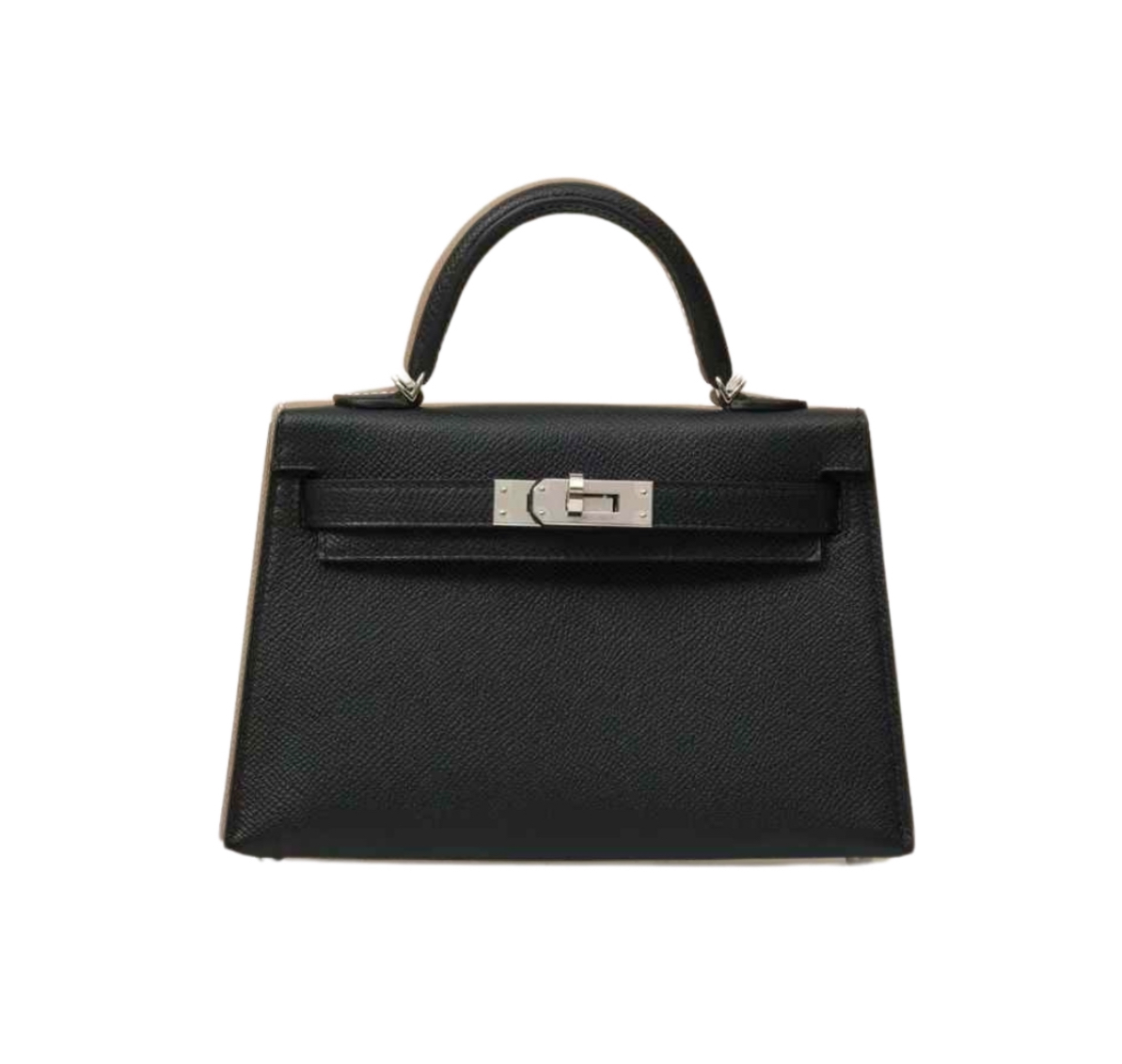 Hermès Mini Kelly Noir Epsom&Palladium Hardware