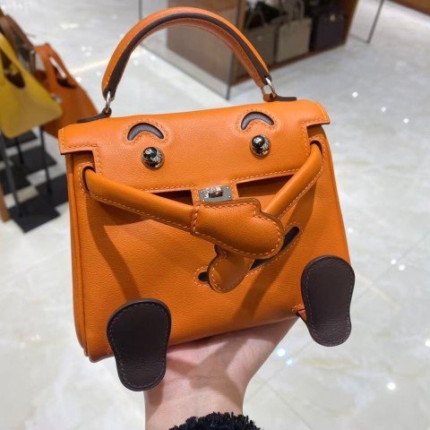 Hermès Kelly Doll Bag 20cm, Orange H Swift Leather