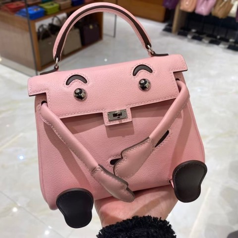Hermès Kelly Doll Picto Rose Sakura Swift Leather Bag