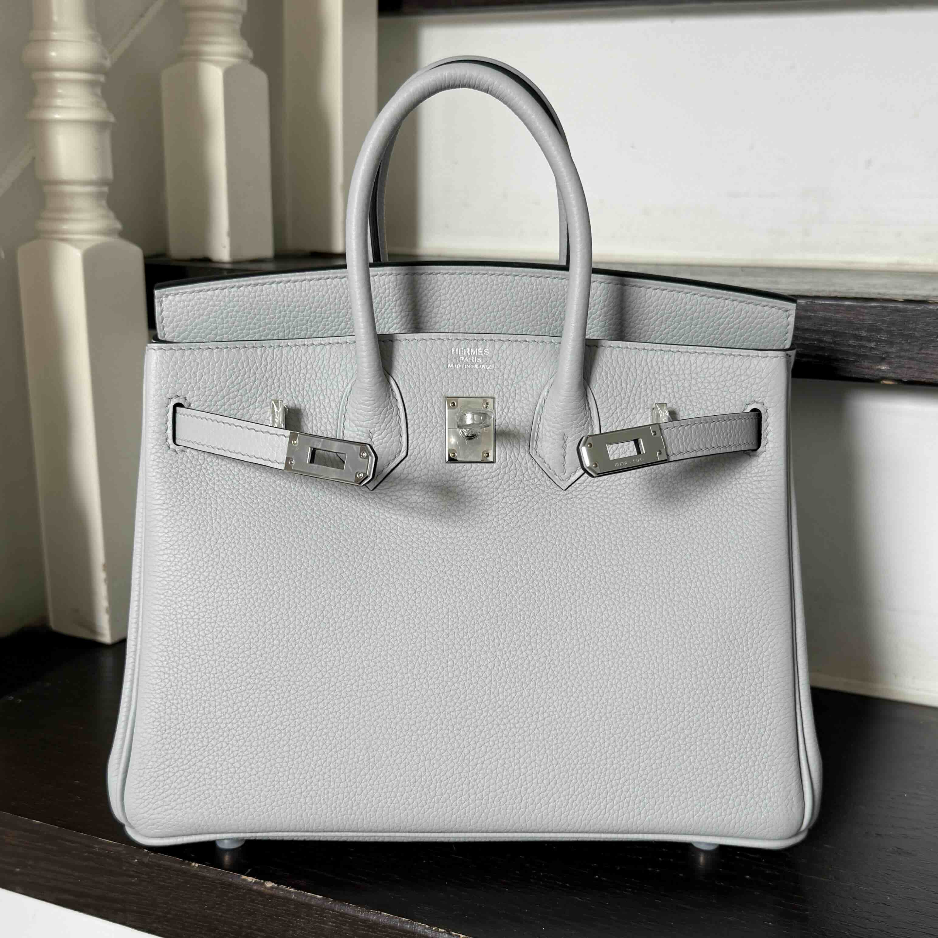 Hermès Birkin 25 Blue Lin Togo with Palladium Hardware(HCP)