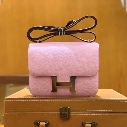 Hermès Constance 18 Rose Sakura Epsom with Palladium Hardware