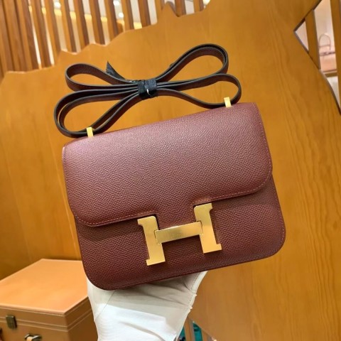 Hermès Constance 18 Rouge H Epsom with Gold Hardware