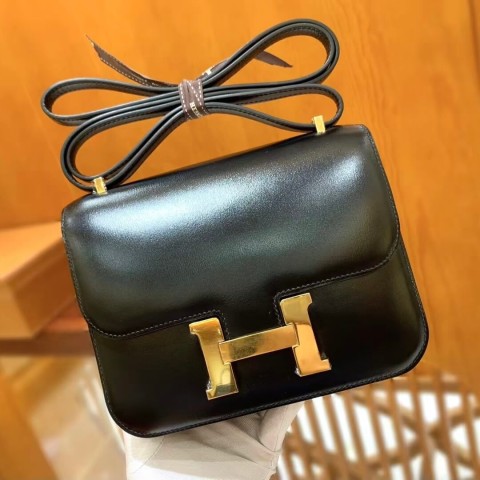 Hermès Constance 18 Black Box Calf with Gold Hardware