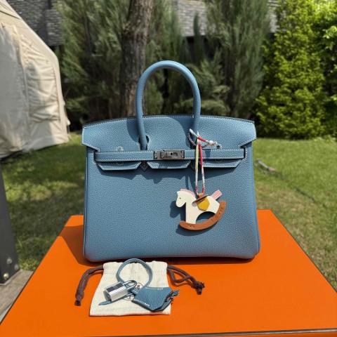 Hermès Birkin 25 Bleu Jean Togo with Palladium Hardware
