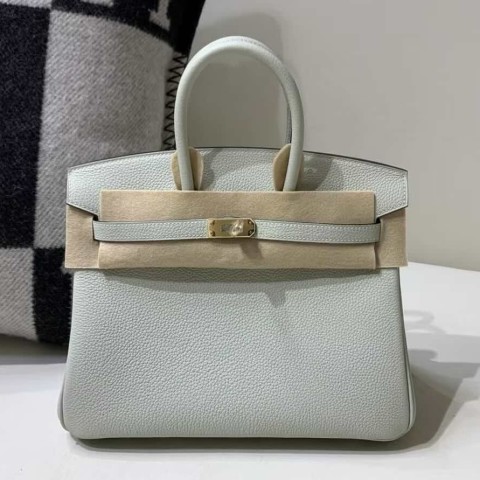 Hermès Birkin 25 in Vert d’Eau Togo leather with gold hardware