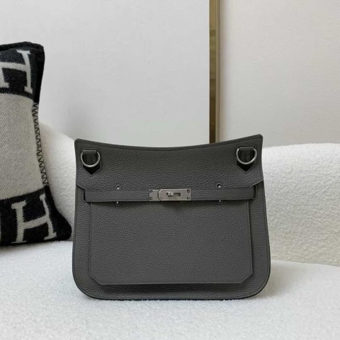 Hermès Gypsière 28 in Etain Togo leather with palladium hardware