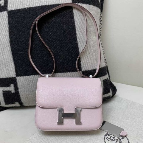 Hermès Constance 18 in Rose Sakura Evercolor leather with palladium hardware