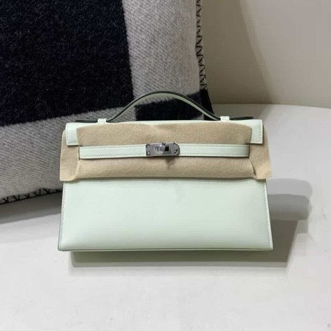 Hermès Mini Kelly I Swift 0S Bubble Green – Palladium Hardware