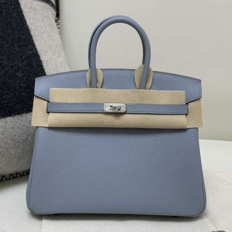 Hermès Birkin 25 Togo J7 Linen Blue with Gris Meyer – Palladium Hardware