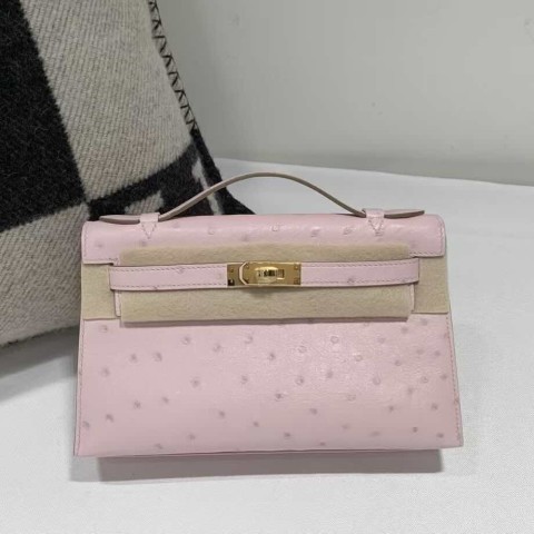 Hermès Mini Kelly I Ostrich Dreamy Purple – Palladium Hardware