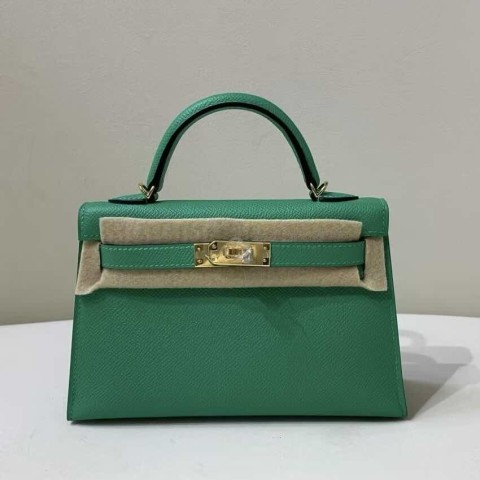 Hermès Mini Kelly II Epsom O6 Vert Jade – Gold Hardware