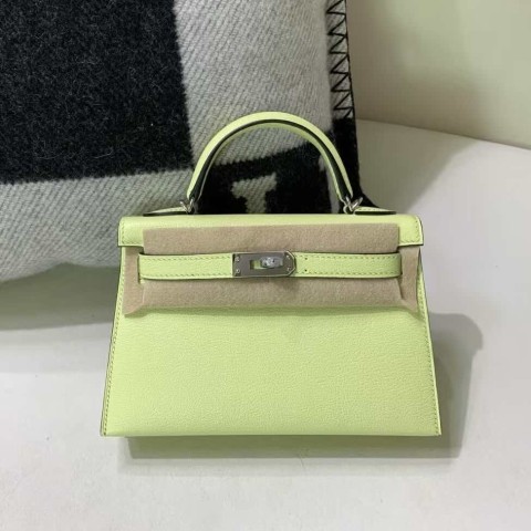Hermès Mini Kelly II Chevre R9 Bud Yellow – Palladium Hardware
