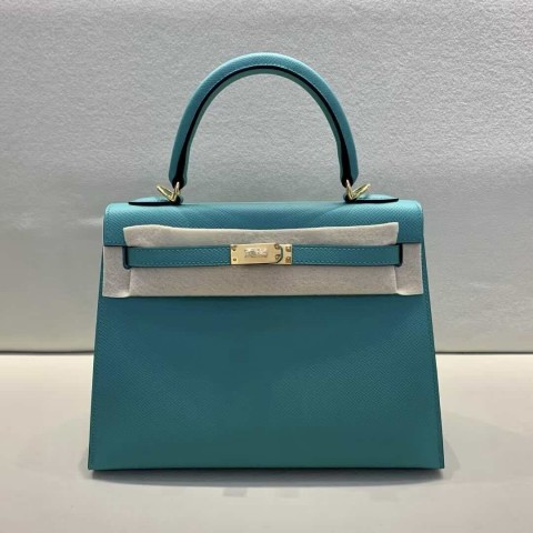 Hermès Kelly 25 Epsom U1 Verona Green – Gold Hardware