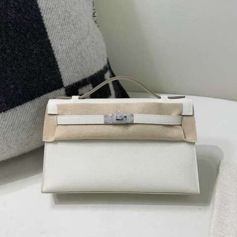 Hermès Mini Kelly I Epsom Craie – Palladium Hardware