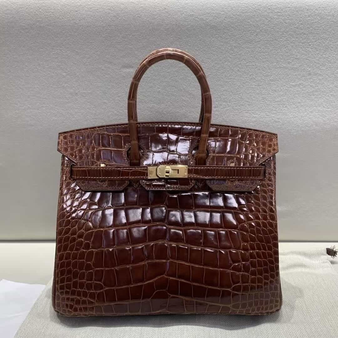 Hermès Birkin 25 Shiny Alligator Miel – Gold Hardware