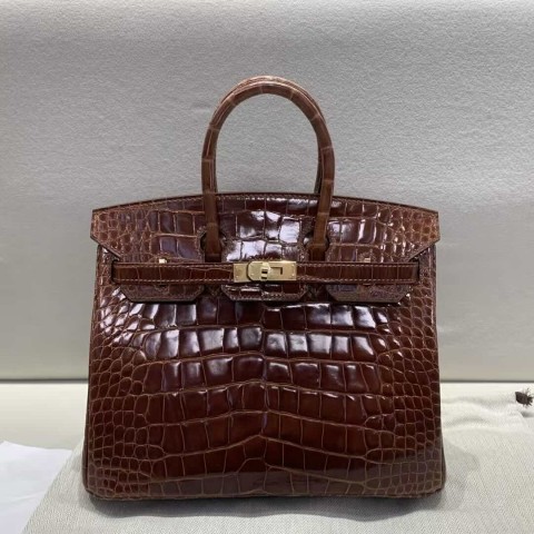 Hermès Birkin 25 Shiny Alligator Miel – Gold Hardware