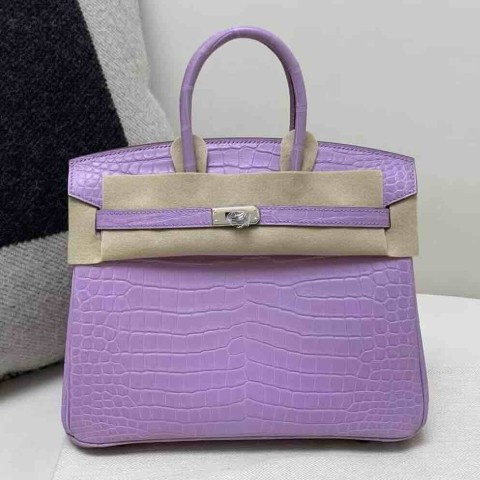 Hermès Birkin 30 Crocodile Lavender Purple with Palladium Hardware