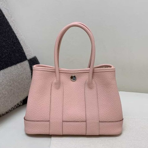 Hermès Garden Party 23 Rose Sakura Negonda Leather with Palladium Hardware