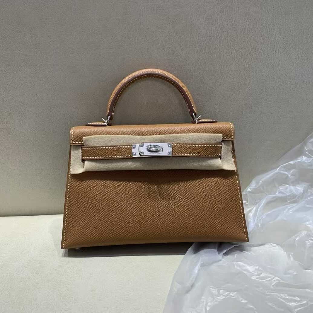Hermès Kelly Mini II 20 Sellier Epsom Gold with Gold Hardware