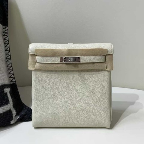 Hermès Kelly Ado II Togo Craie with Palladium Hardware