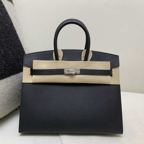 Hermès Birkin 25 Sellier Noir Epsom with Palladium Hardware