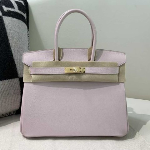 Hermès Birkin 25 Evercolor Mauve Pale with Gold Hardware(HCP)