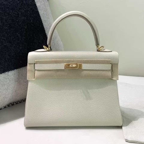 Hermès Kelly 25 Togo Craie x Gold Hardware