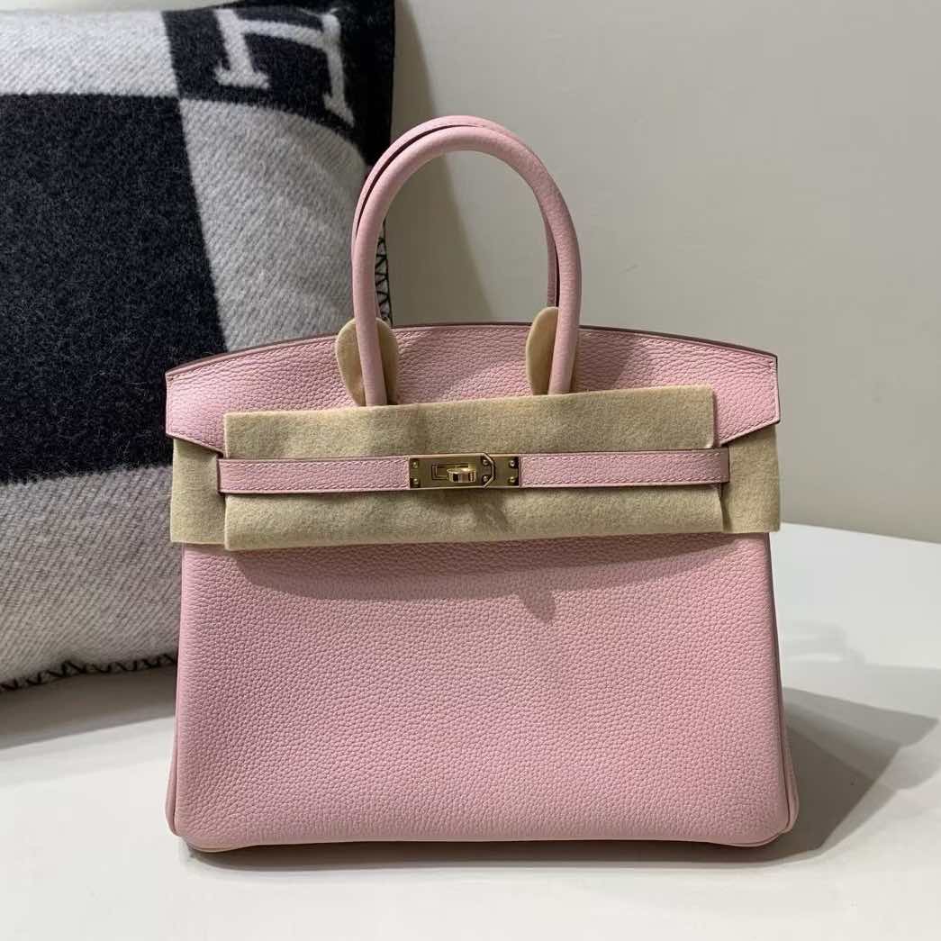 Hermès Birkin 25 Togo Leather Rose Sakura with Gold Hardware