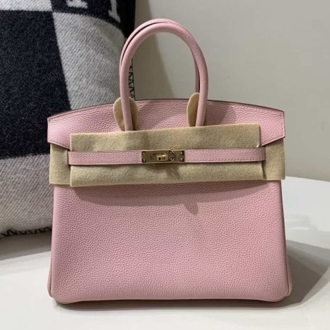 Hermès Birkin 25 Togo Leather Rose Sakura with Gold Hardware