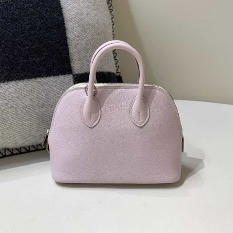 Hermès Mini Bolide 1923 Mauve Pale Chevre Mysore Palladium Hardware