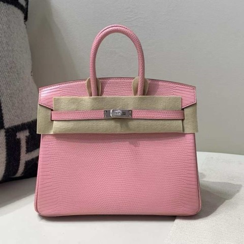 Hermès Birkin 25 Lizard Rose Confetti Palladium Hardware