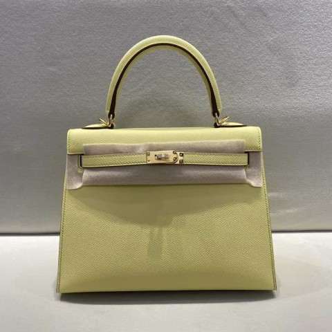 Hermès Kelly 25 Lime Epsom Gold Hardware