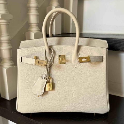 Hermès Birkin 25 Craie Togo Gold Hardware
