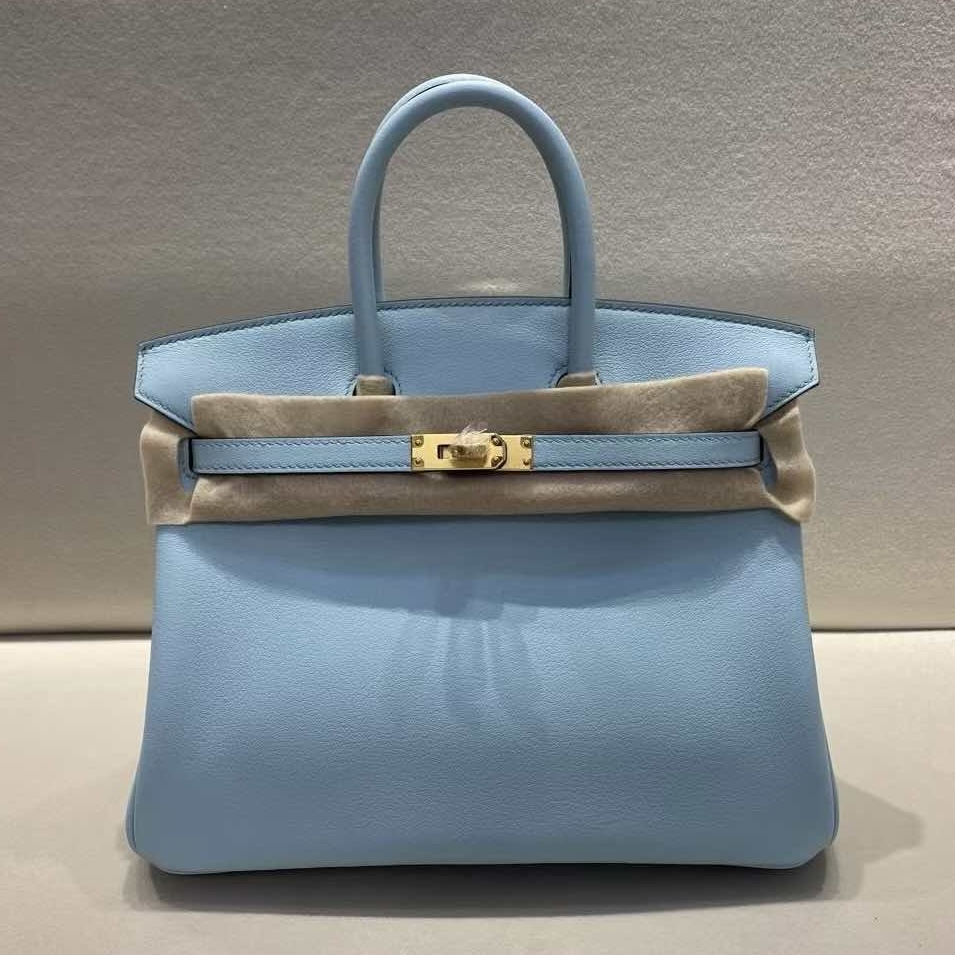 Hermès Birkin 30 in Bleu Glacier Swift Leather with Gold Hardware