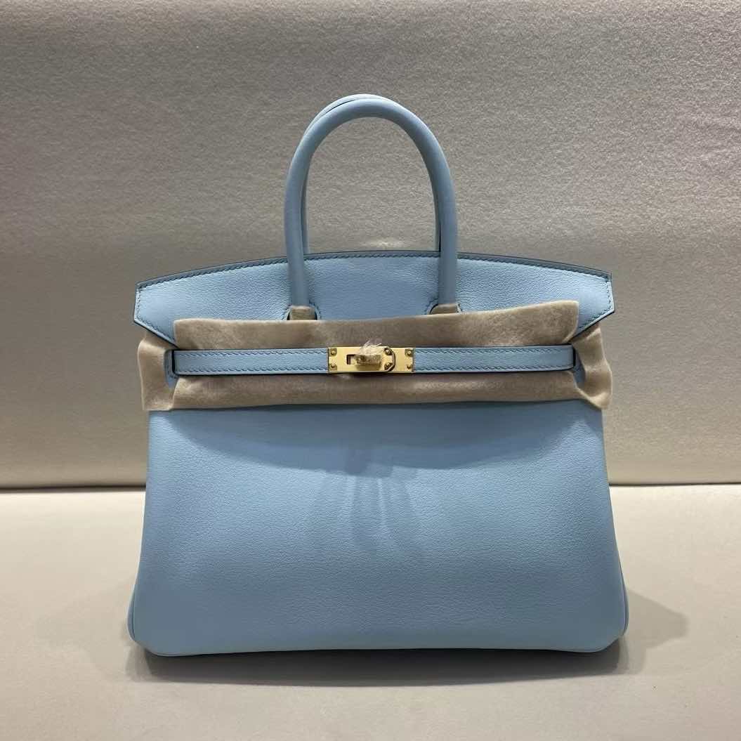 Hermès Birkin 30 in Bleu Glacier Swift Leather with Gold Hardware