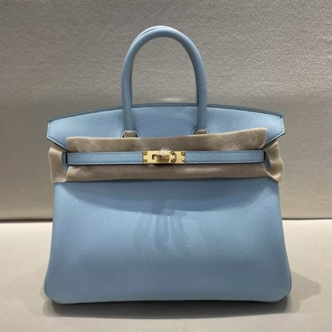 Hermès Birkin 30 in Bleu Glacier Swift Leather with Gold Hardware