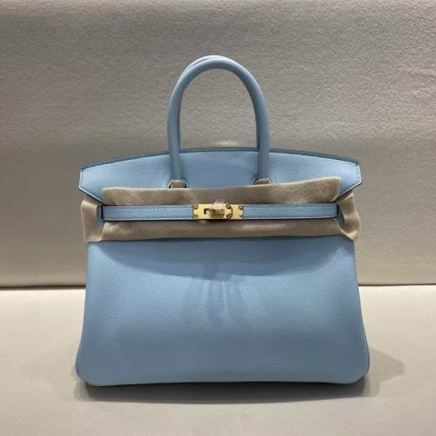 Hermès Birkin 30 in Bleu Glacier Swift Leather with Gold Hardware