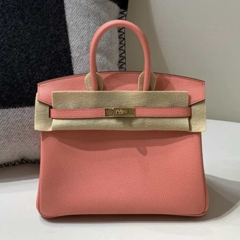 Hermès Birkin 25 in Togo Leather, Crevette Gold Hardware
