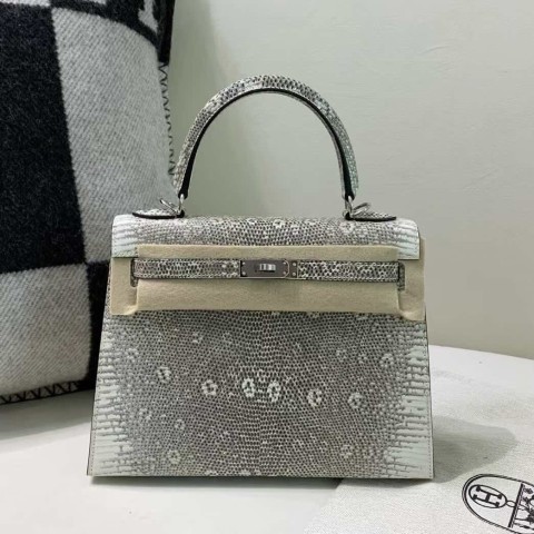Hermès Kelly 25 in Ombre Lizard, Palladium Hardware