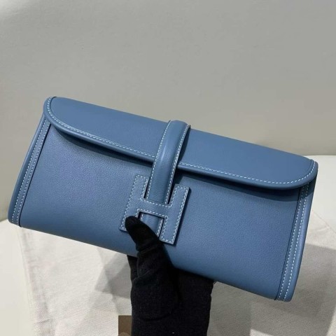 Hermès Jige Elan 29 in Swift Leather, Bleu de Prusse