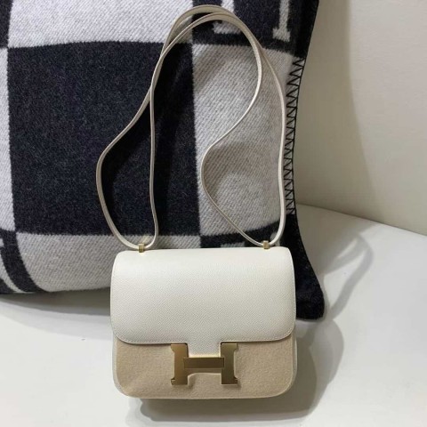 Hermès Constance 18 Craie Epsom Leather / Gold Hardware