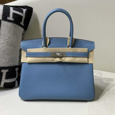 Hermès Birkin 25 Bleu Jean Togo Leather / Palladium Hardware