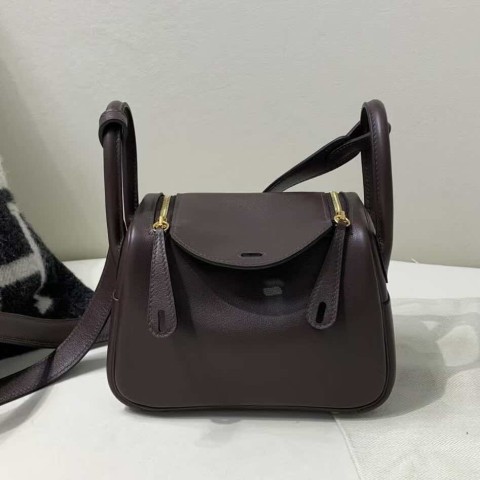 Hermès Lindy Mini Ébène Swift Leather / Gold Hardware