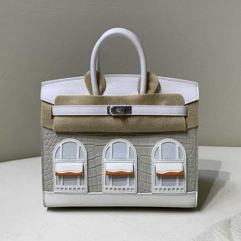 Hermès Birkin Faubourg 20 “Snow” Limited Edition / Mixed Materials & Palladium Hardware