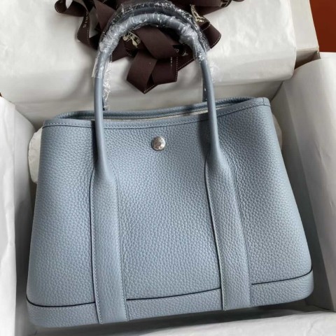 Hermès Garden Party 30 TC Linen Blue