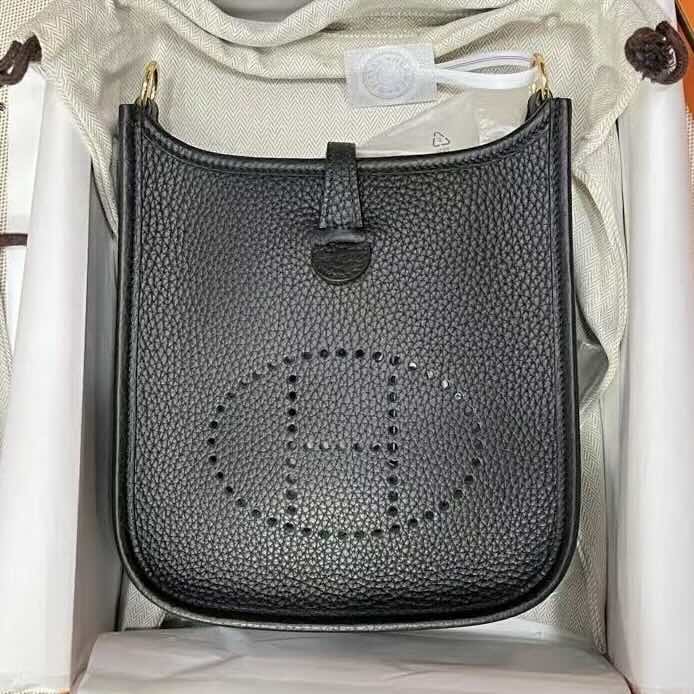 Hermès Evelyne 16 TC 89 Black / Natural Strap