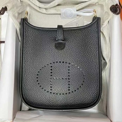 Hermès Evelyne 16 TC 89 Black / Natural Strap