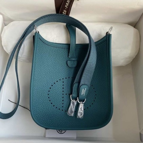 Hermès Evelyne Mini 17 TC Duck Blue