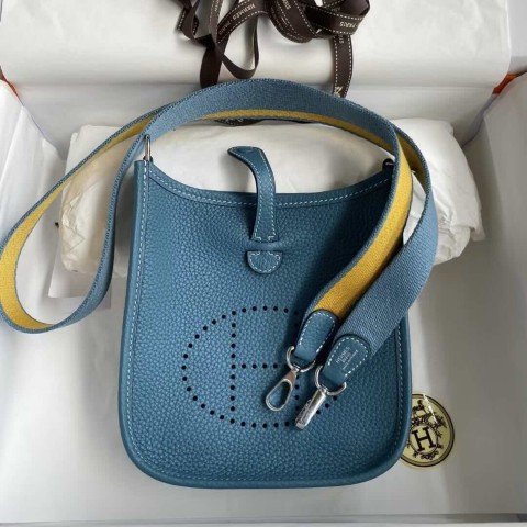 Hermès Evelyne Mini 17 TC Denim Blue